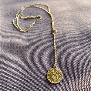 Medallion Coin Lariat Necklace
